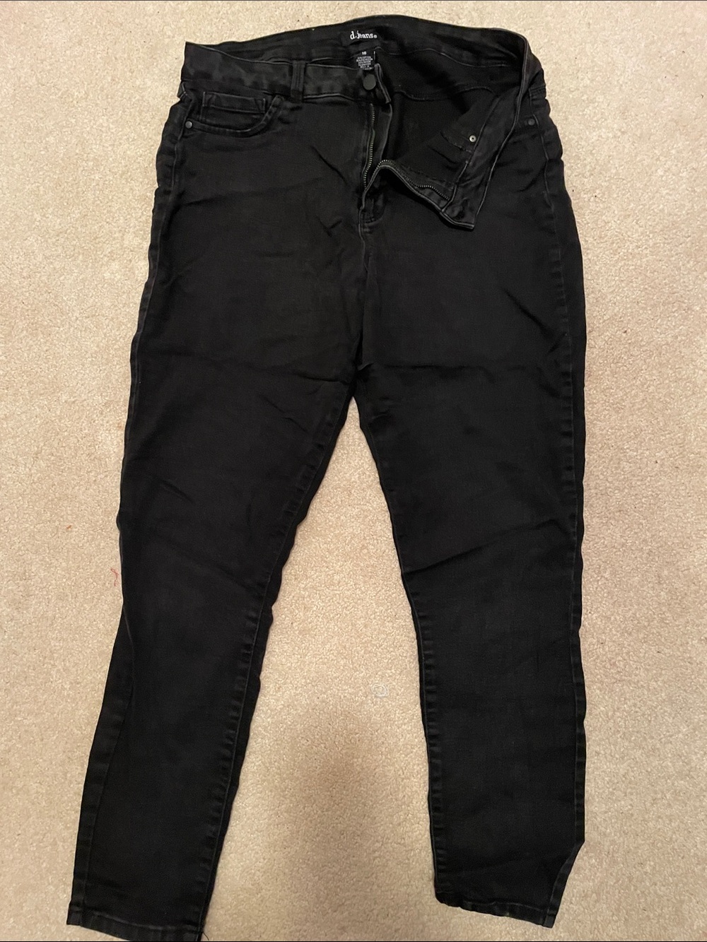 D jeans Brand Black Skinny Jeans - High-Rise Fit stretchy